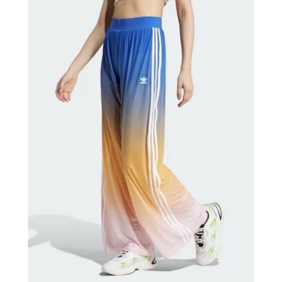 adidas Pants - Adidas Originals Women's Wide Leg Semi-Sheer Ombre Palazzo Track Pants - Size M